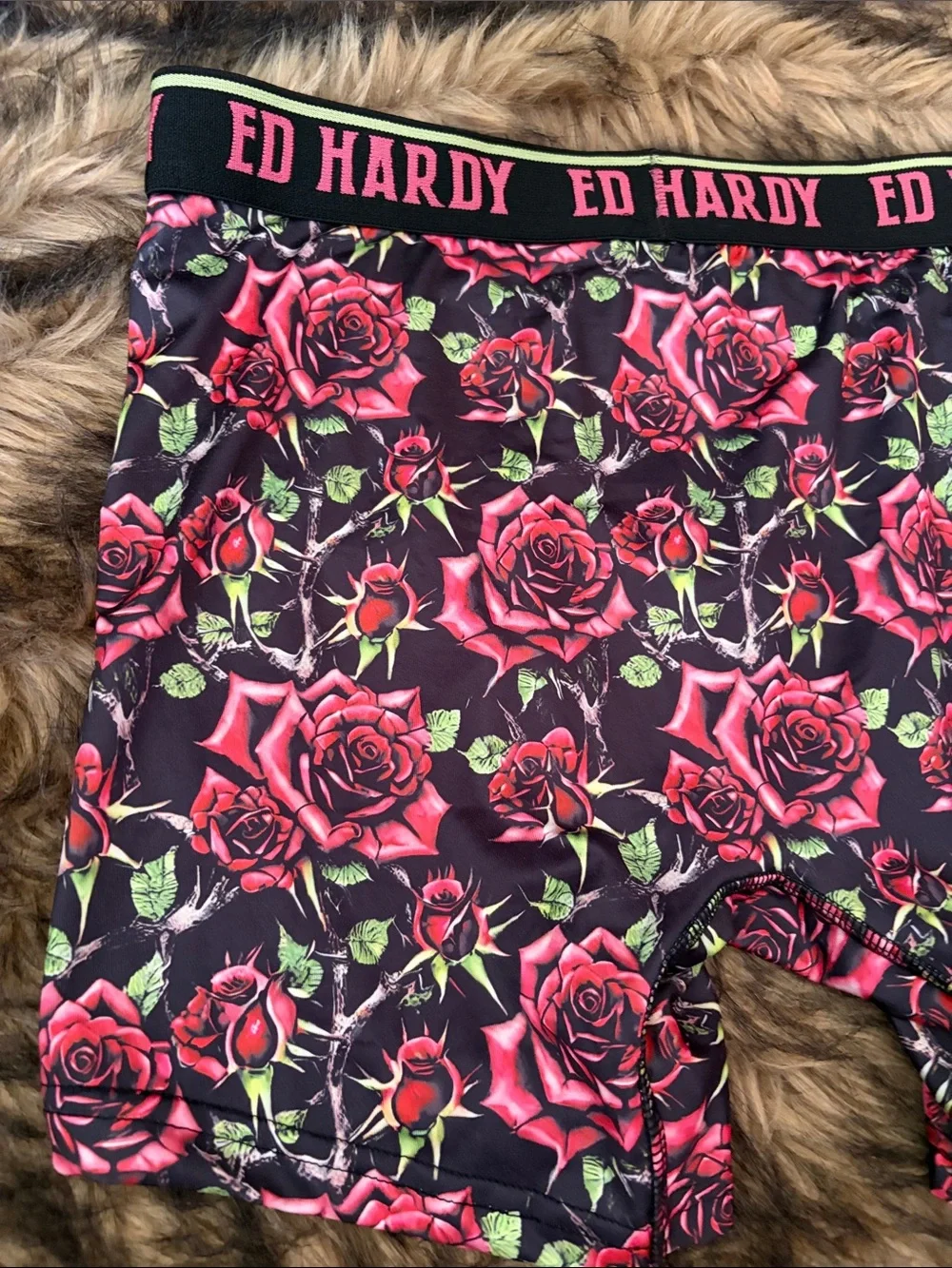 Ed Hardy Performance Boxer Briefs Roses Size Medium
